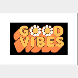 Good vibes 70s retro vintage style design Posters and Art